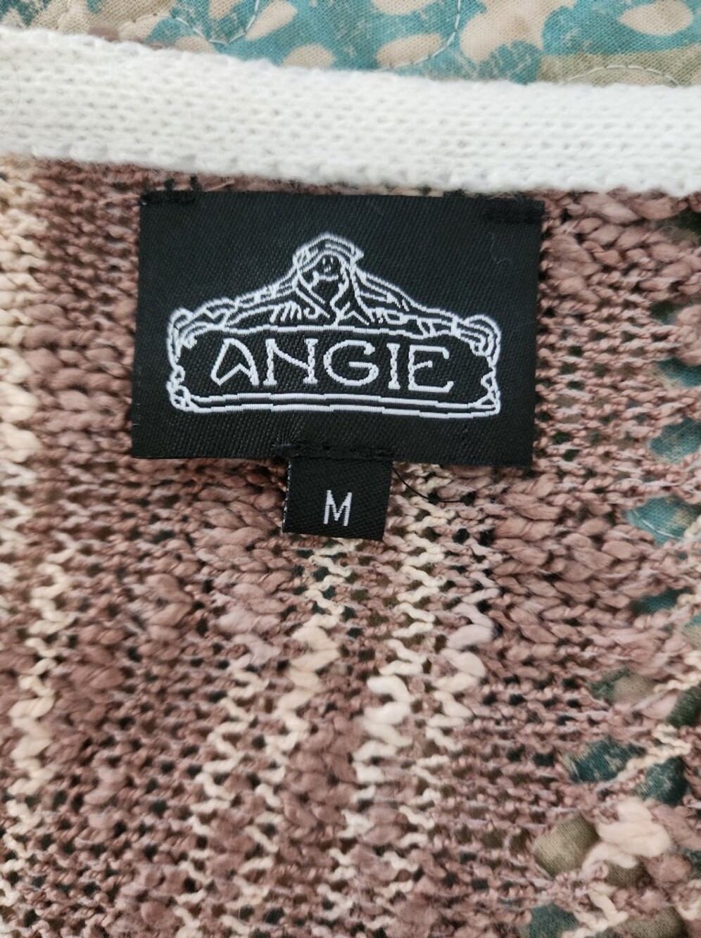 Angie Boutique Kelsey Lightweight Cream & Taupe Knit Crop Sweater Casual V-Neck - Picture 7 of 7